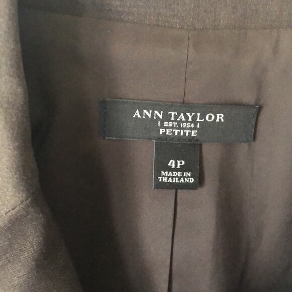 Ann Taylor Brown Tropical Wool Jacket Sz 4P - Picture 4 of 5